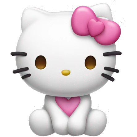 Hello kitty with pink hearts emoji