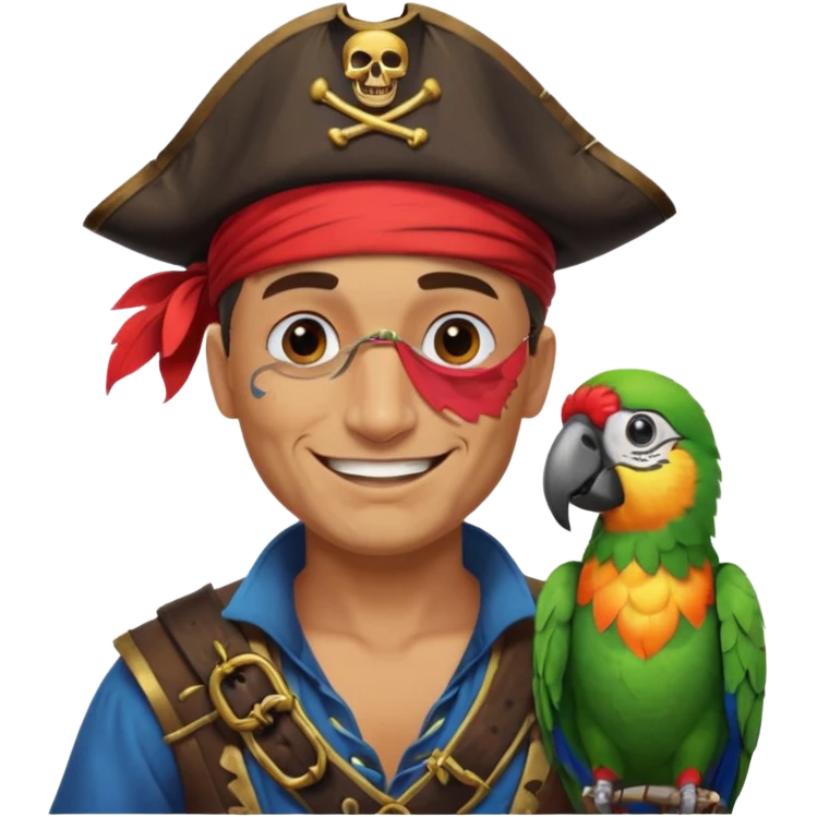 pirate and parrot emoji