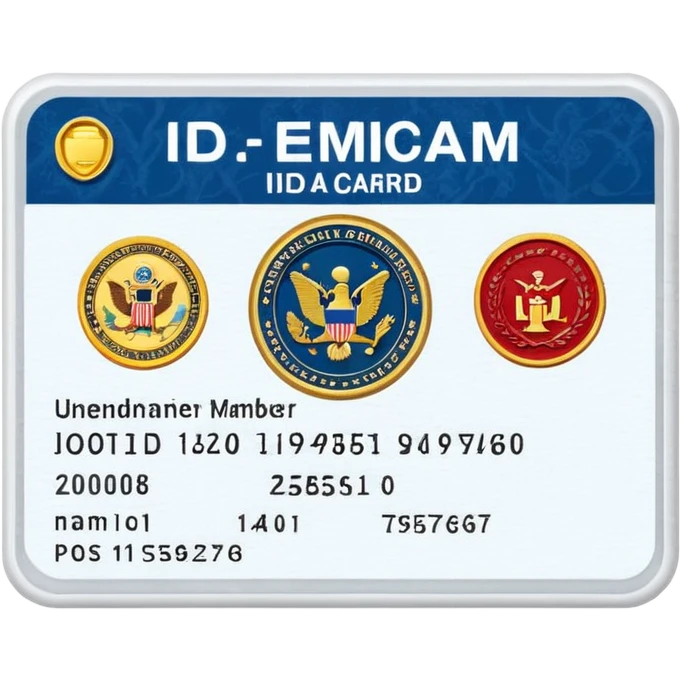government-issued ID card with seal and serial number emoji