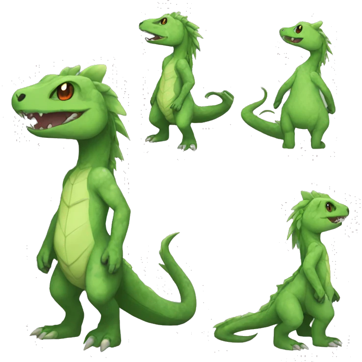 Anthro Sona Fakemon Reptile Full Body emoji