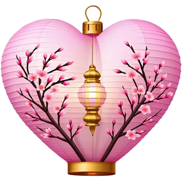 sakura heart with a paper lantern festival emoji