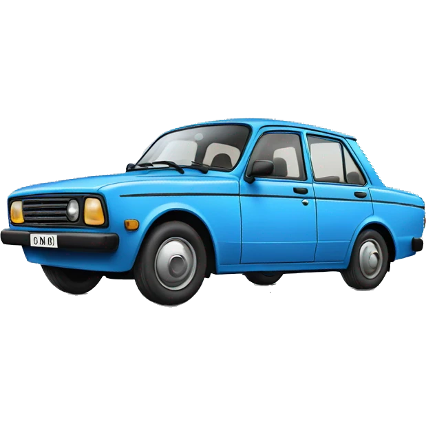 Blue car old lada  emoji