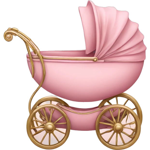 fancy vintage pink baby stroller emoji