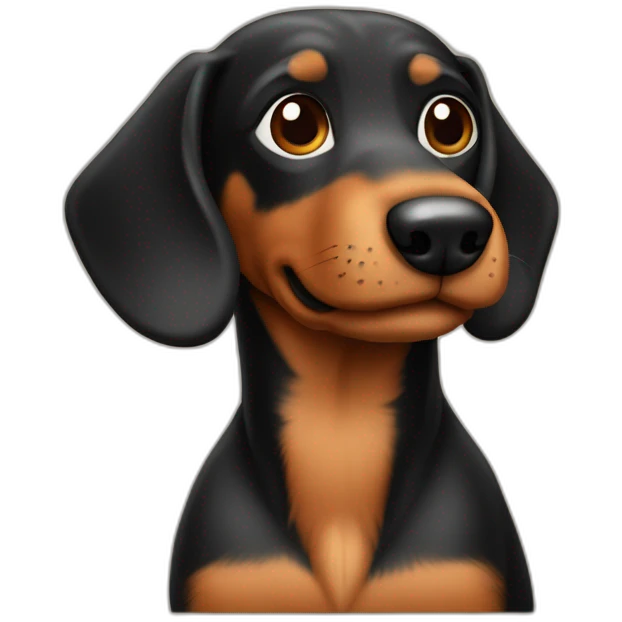 Teckel wit zwart emoji