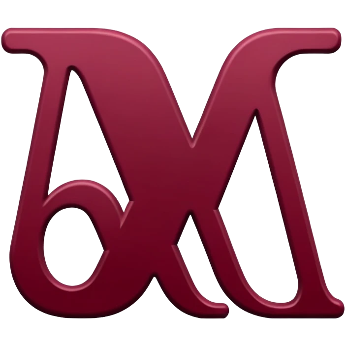 Letter M in maroon color emoji