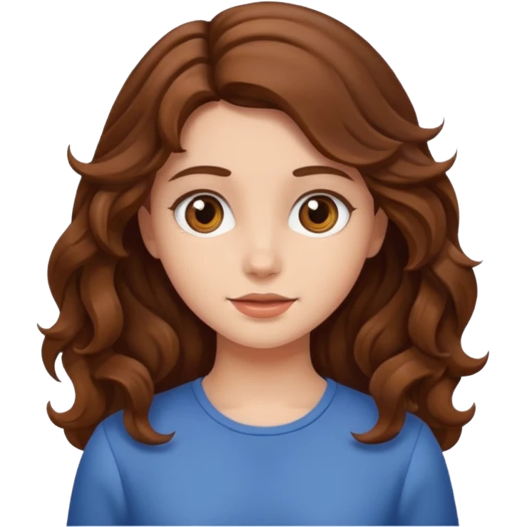 Girl whit wave brown hair  emoji