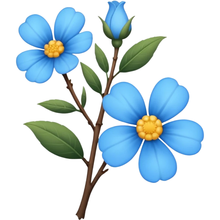 A twig sky color flower aesthetic  emoji
