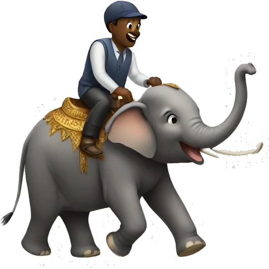 Man riding an elephant  emoji