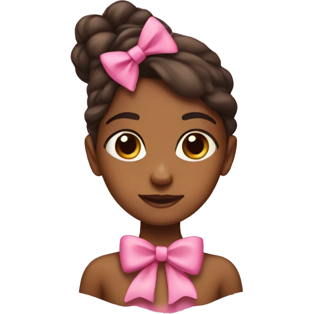 brownskin girl with pink bow emoji