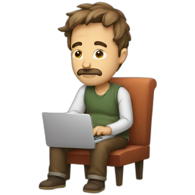 lazy man scrolling emoji