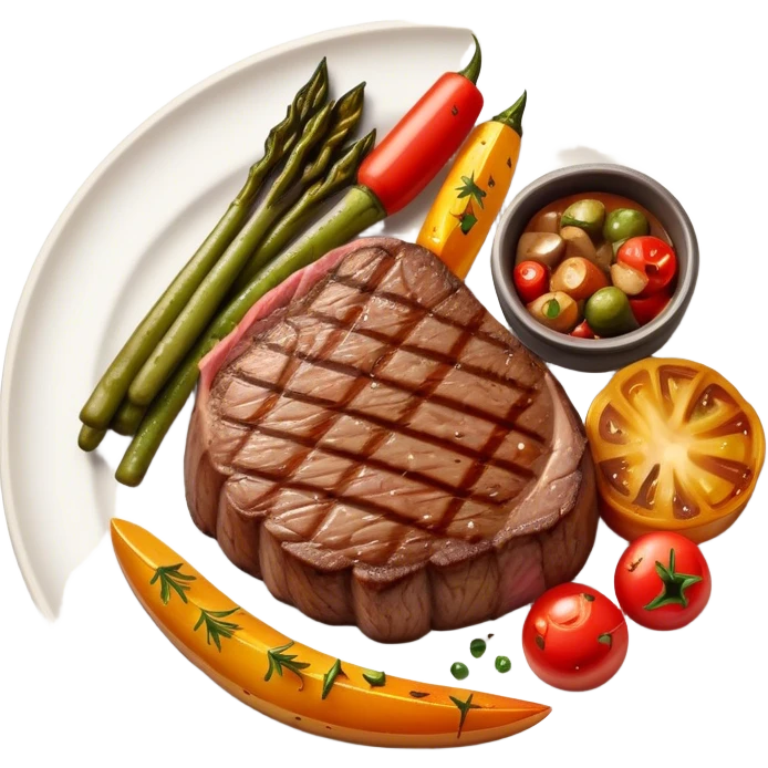 big juicy australian steak meal emoji