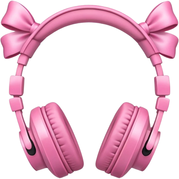 Наушники с бантиками розовыми emoji