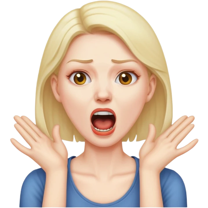 hands on neck yelling woman emoji