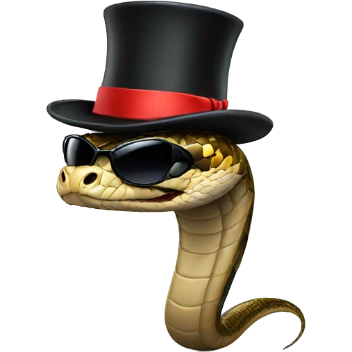 Cobra with sunglasses and a top hat emoji