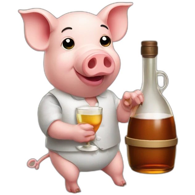 a pig serving liquor emoji