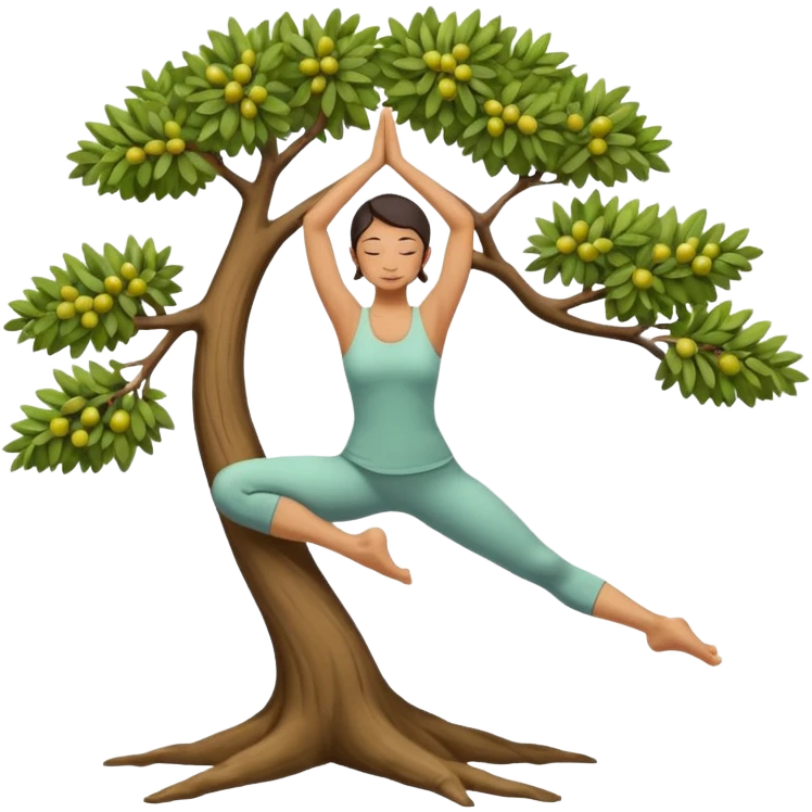 icon on the theme of yoga classes. image of a person in tree asana pose emoji