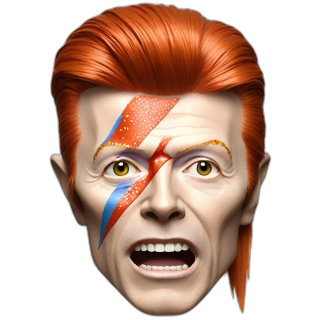 A TOK emoji of david bowie aladdin sane, grey background emoji
