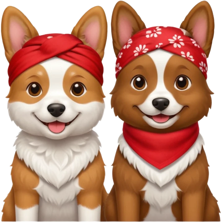 Dogs with red Bandannas emoji
