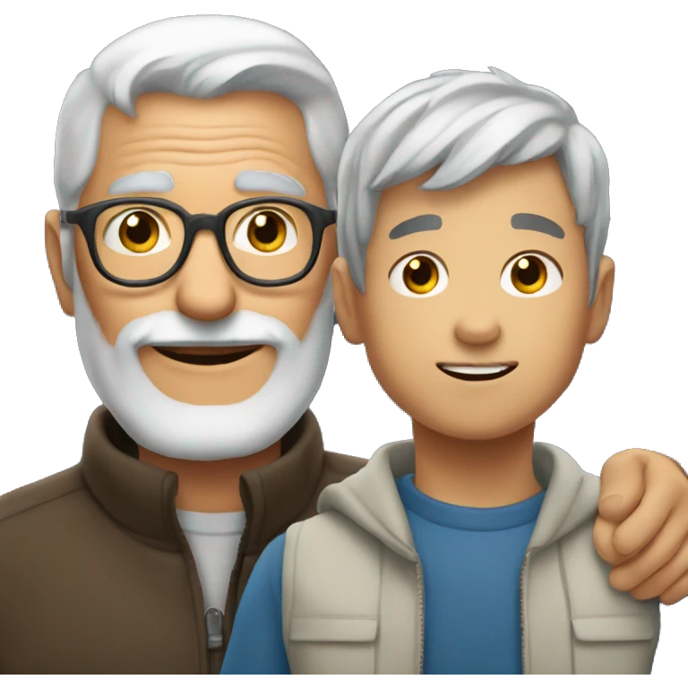 gray-haired thing and little grandson emoji