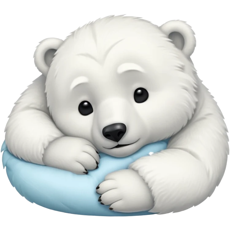 cute baby polar bear napping emoji