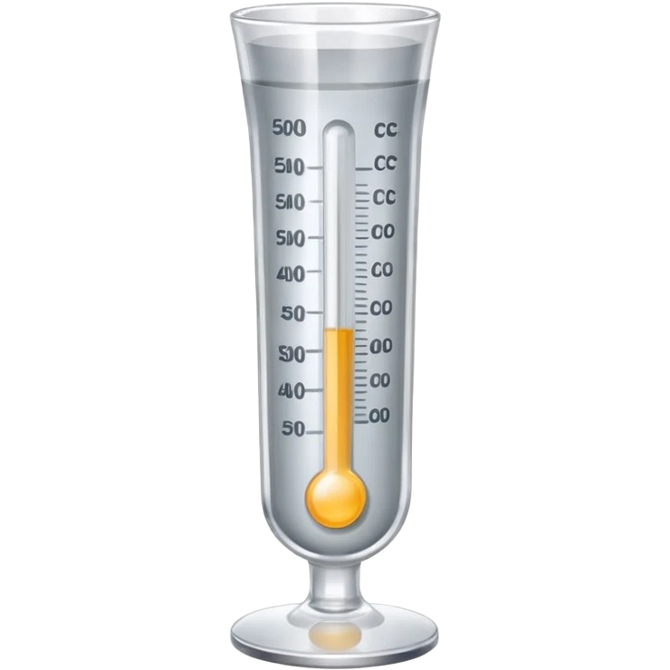 at a 45-degree angle backward and slightly to the right, the thermometer in a glass cup should be gray, like a mercury thermometer, and show 50+>C. emoji