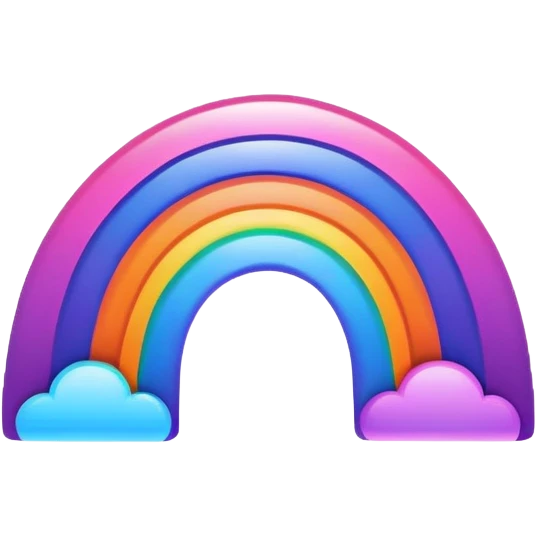 Pink, purple, orange and blue rainbow emoji