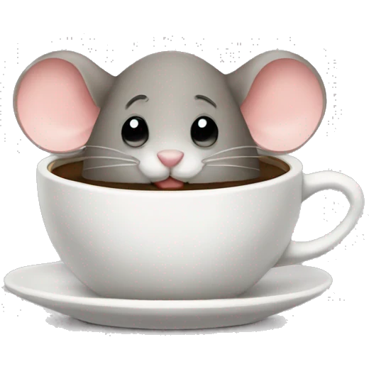 Mouse with a coffee emoji