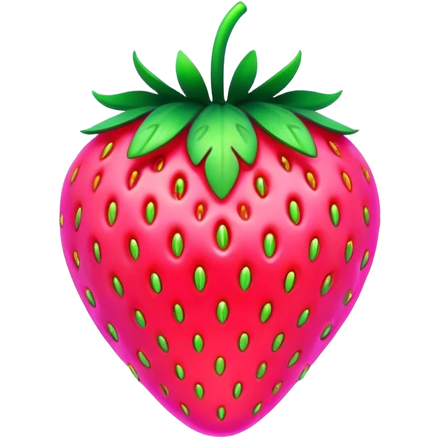 neon cyberpunk style strawbarry emoji