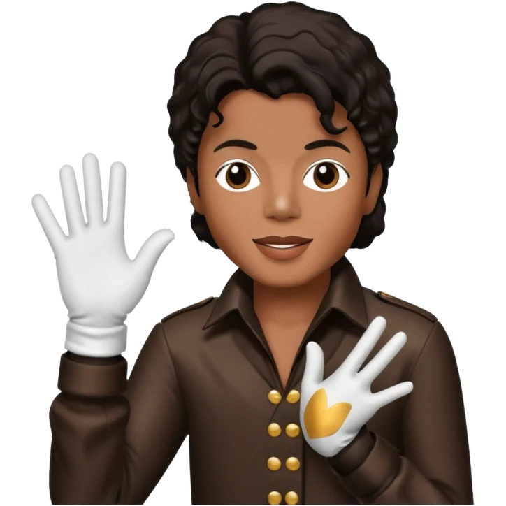 michael jackson is singing with mirco and white glove emoji