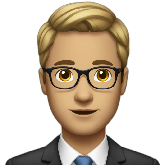 lawyer short hair transparent glasses emoji