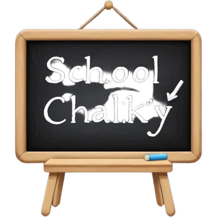 black board whith white words : school emoji