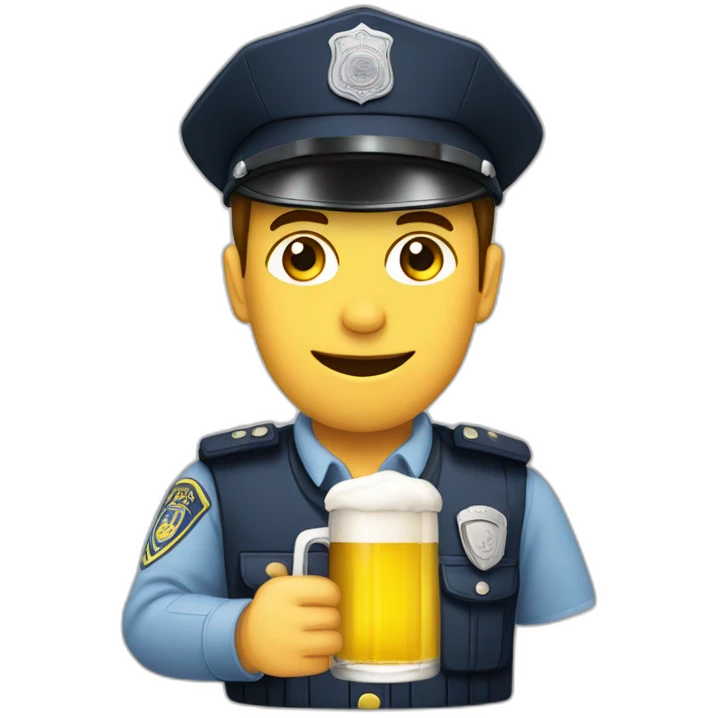 Policier qui boit une bière  emoji