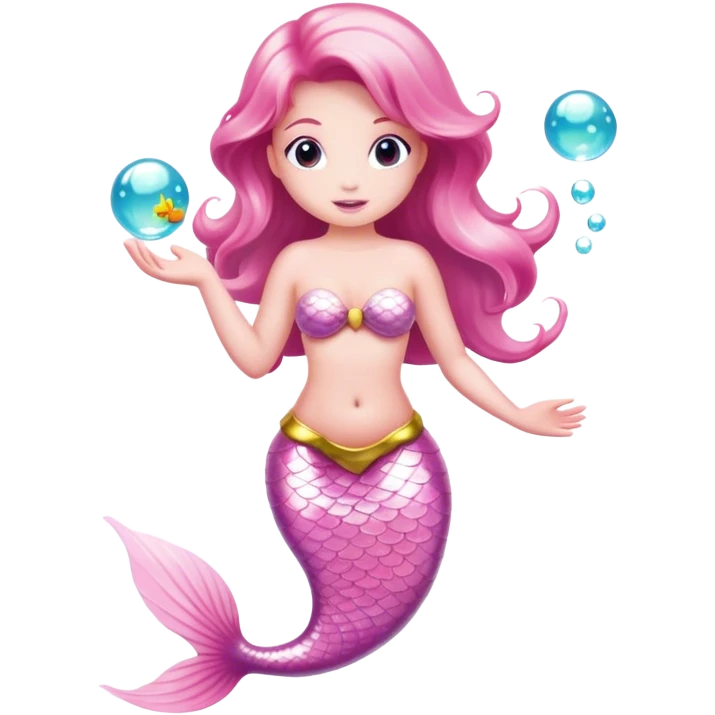 light pink mermaid bubbles emoji