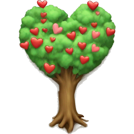 open book with trees and hearts coming out emoji