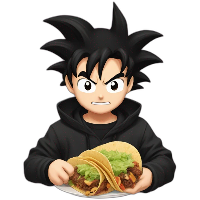 Goku black comiendo un taco emoji