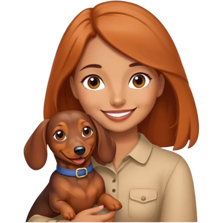 romanian girl with her dachshund emoji