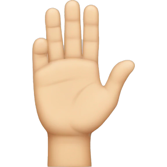 A finger touching the palm emoji