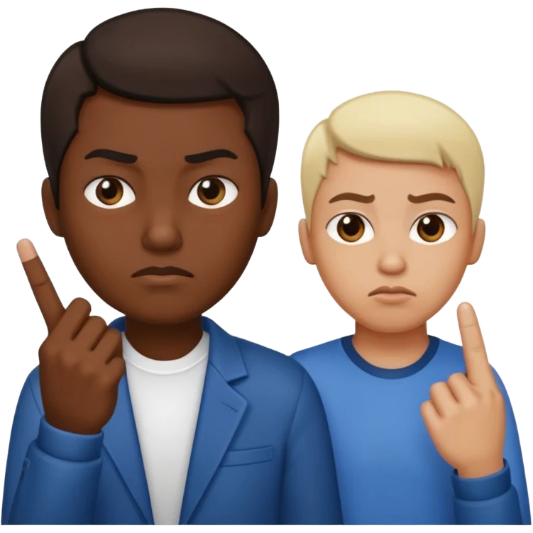 Fusión de los siguientes emojis 🖕🏽😒🖕🏼 emoji