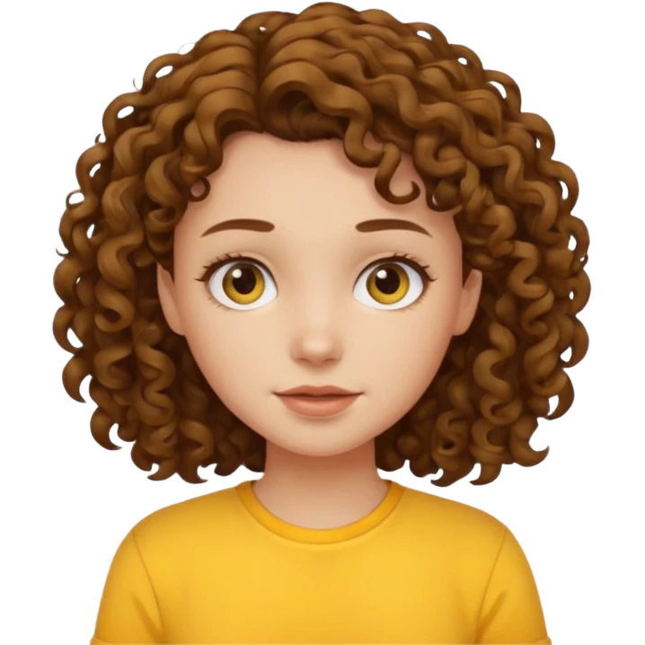 curly haired girl with yellow shirt emoji