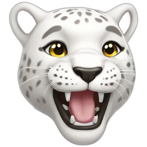 smile WHITE CUTE panther  emoji