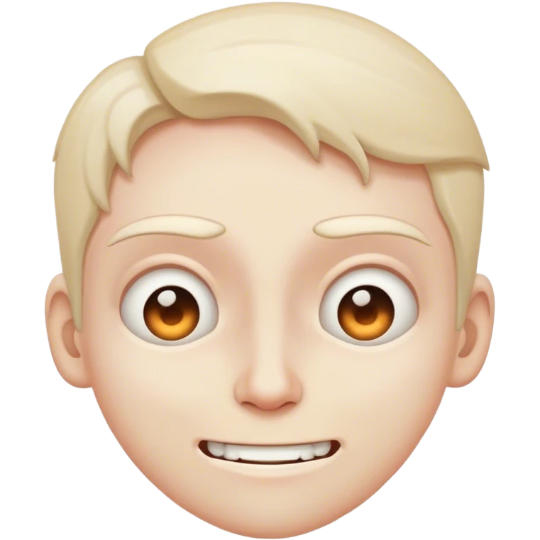 Tight, awkward grin with dead eyes, trying to act normal in chaos. emoji