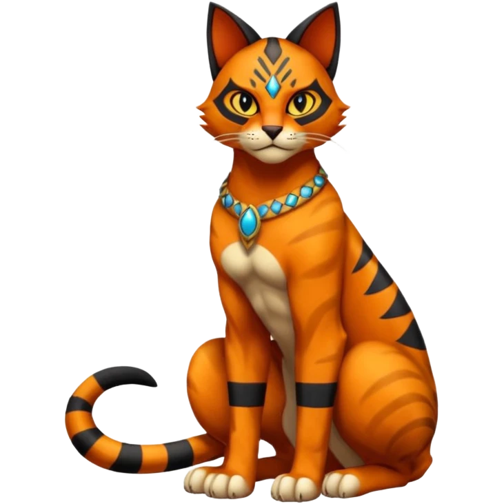 Torracat-Bastet-Fakémon-hybrid-creature (full body)  emoji