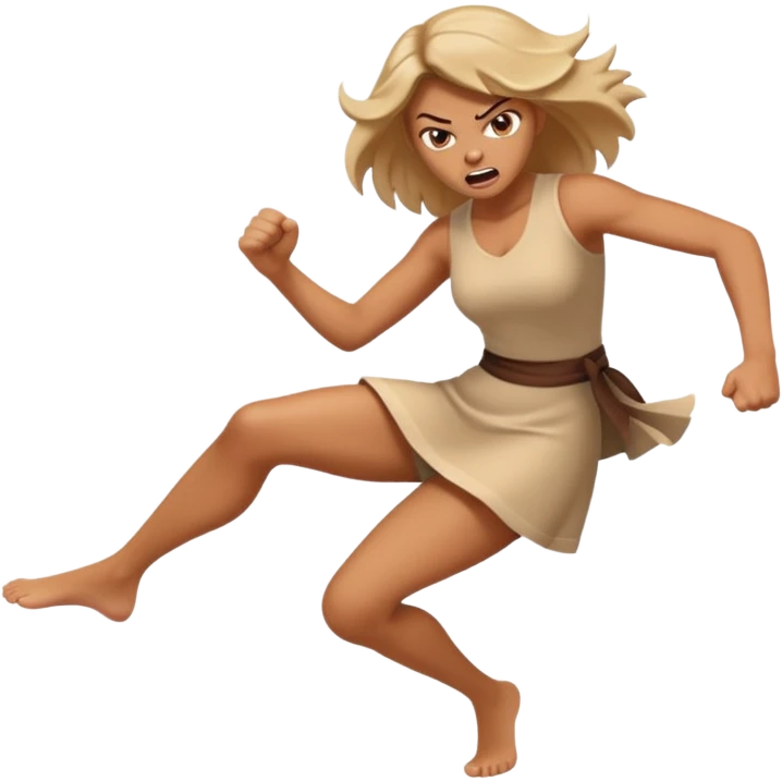 Woman angry kickin emoji