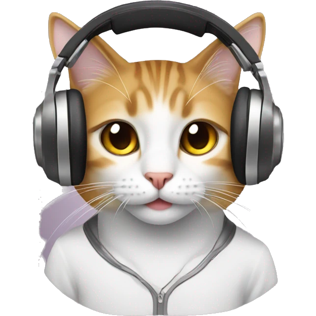 Cat who is a dj emoji