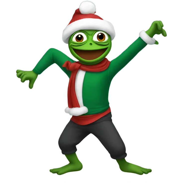 Pepe Christmas dancing emoji