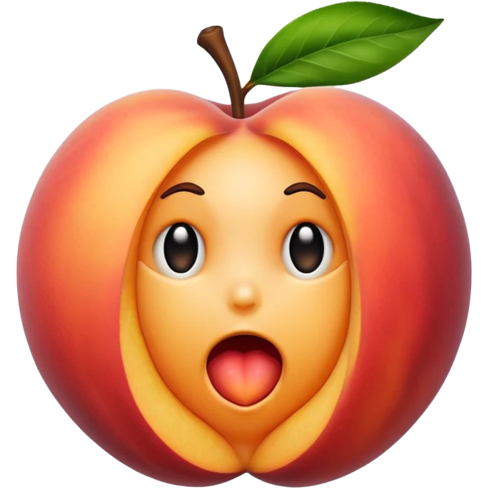 A peach that someone has took a little bite out of emoji