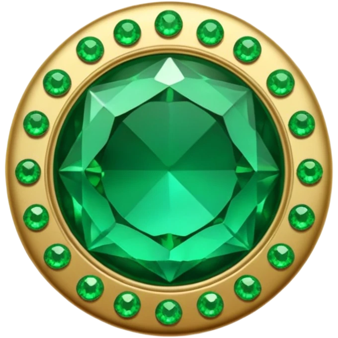 Create a custom emoji badge featuring a stylized, letter “S”. Theme it according to the Emerald rank from League of Legends. Use deep green gemstones, bright emerald glows, and polished metallic framing. Luxurious and clean.
 emoji