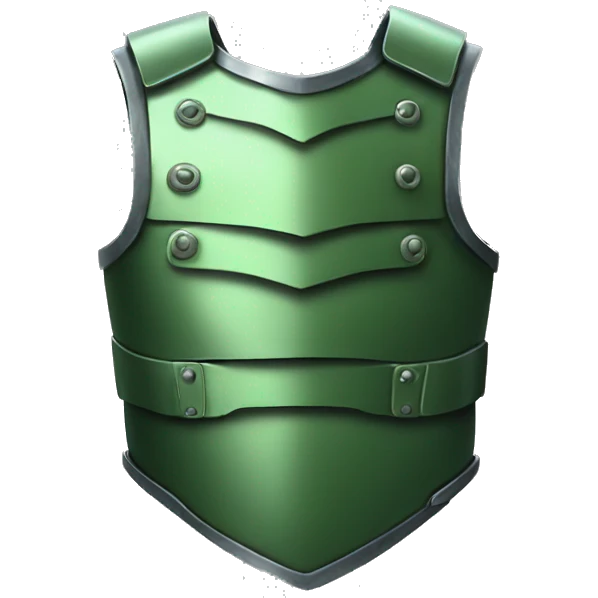 green metal body armour emoji