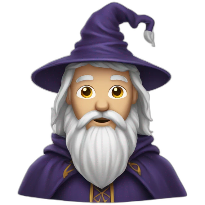 wizard with hand on beard emoji