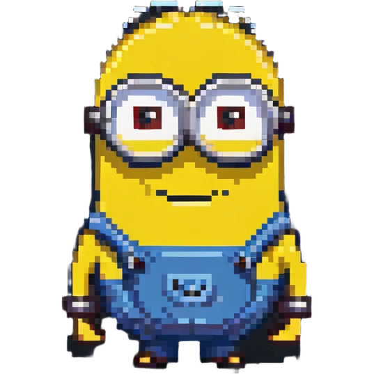 smiling Minion pixel art character emoji